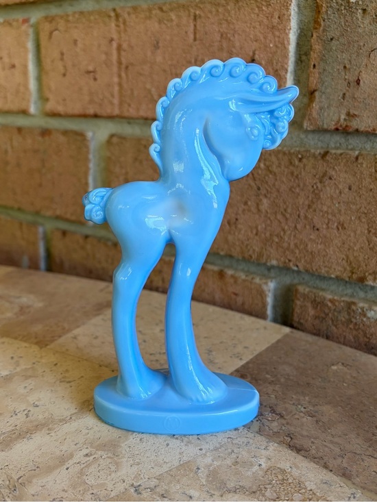 Mosser Glass Other - Mosser Blue Milk Glass Decorative Trojan Horse Pony Figurine